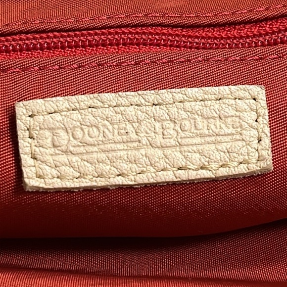 Dooney & Bourke Tan/Cream Hobo Satchel Bag, Nylon & Leather - Picture 14 of 16